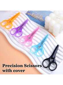 1 PIEZA Tijeras de artesanía - Con cubierta protectora, tijeras para papel hecho a mano, ideales para bordado y corte de papel fino, adecuadas para manualidades, DIY y uso diario - Perfectas para la escuela, la oficina y los viajes