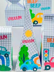 20 CARS Boxes – Party Favors For Children's Parties – WITHOUT PERSONALIZATION | Grab And Assemble - 彩色 - 查看 5