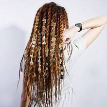 Hair Jewelry Dreadlock Accessories Natura Stone Hair S For Braids Hair Ring Crystal Hair Accessories For Women Black Pack Of 6
