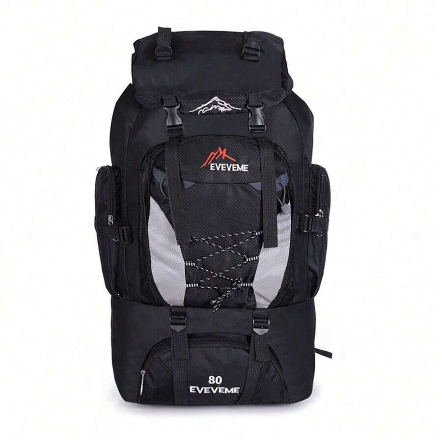 80L Extra Large Hiking Camping Backpack Rucksack Waterproof Travel Luggage Bag Black - 80L - View 1
