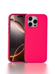 Skin-Friendly Liquid Silicone Phone Case - Ultra Thin, Anti-Slip & Plush Lined For Shockproof - 13 Colors Fits Phone 11/12/13/14/15/16/17All Models - 玫紅色 - 查看 20