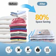 Portable Reusable Vacuum Storage Bags, Space Saving Compression Bags, Dustproof, Moisture Proof, Moth Proof, Suitable For Clothes, Bedding, Shirts, Bedroom, Wardrobe, Bathroom, Outdoor Gear - Clear - View 6