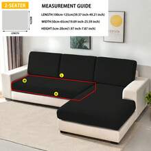 1pc Jacquard Sofa Seat Cushion Cover, Chair Cover Sofa Slipcovers, Stretch Washable Removable Slipcover, Polar Fleece Sofa Protector - Black - View 8