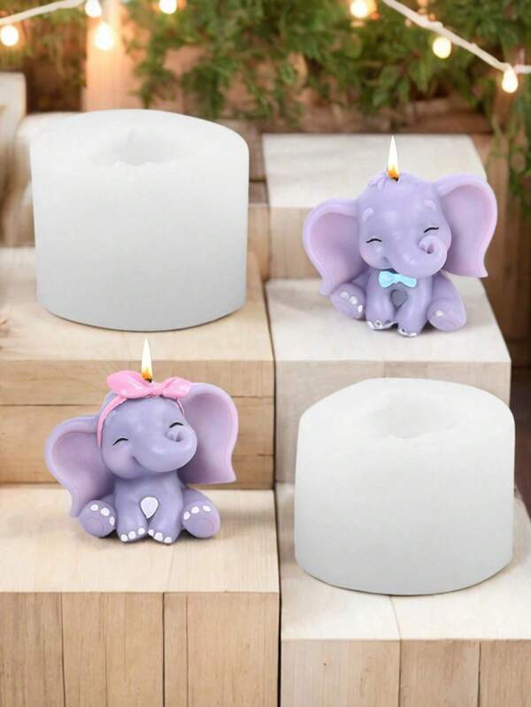 1pc Silicone Mold Elephant Shape Silicone Mold Tool Mini Elephant Shape Candle Wax Resin Craft Decor Mold