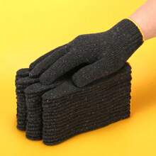 Cotton Work Gloves, Thick & Durable, Suitable For Men & Women, Gardening, Nail & Finger Protection, Full Finger, Washable
