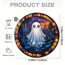 1 Piece Ghost Pumpkin Acrylic Panel - Humorous Halloween & Autumn Decoration With Smiling Ghost & Jack & Lantern, 2D Graphic Design, Home & Bar Remodel, Perfect New Home Gift, Festive Window Hanging, Festive Window Hangback | Optimistic Design | Durable Acrylic, Halloween Decorations Home Decor Room Decor - Acrylic-round - View 21
