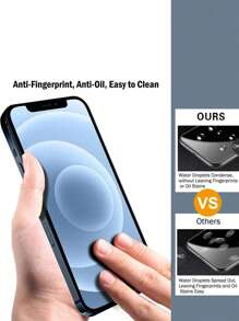 Lot de 3 protections d'écran pour iPhone 16e/12 Pro Max 6,7 pouces, avec 2 protections d'objectif en verre trempé, Ultra HD, dureté 9H, résistantes aux rayures, faciles à installer – Compatible avec les coques