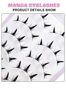 5 对动漫角色扮演猫眼风格假睫毛，自然柔软舒适，非常适合初学者