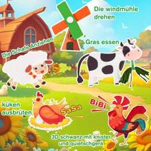 我的第一本农场书 - 充满活力的农场主题忙碌板，适合年轻人，包括动物、工具、天气等，非常适合早期学习和发展，非常适合复活节、圣诞节和生日，早期学习玩具，彩色插图，耐用结构，农场书