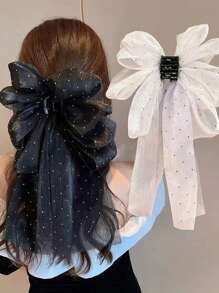 1 pieza Elegante y hermoso pasador de cabello con diseño de cielo estrellado de color negro, adecuado para usar en bailes y fiestas