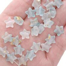 50 piezas Cuentas de estrella de acrílico elegantes, acabado brillante y mate, colores surtidos, adecuadas para hacer joyas DIY, pulseras y collares