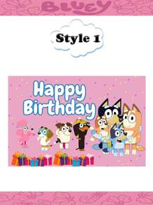 Bluey Cartoon House Photography Background  Dog Outdoor Background Party Decoration Perfect Birthday Party Photo Booth Banner Background Studio Prop, Indoor/Outdoor Decoration, Blue Dog Cartoon Party Banner, Multi-Functional Use