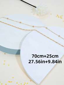 2pcs Fashionable Sexy Navel Chain & Waist Chain, Casual Beach Body Jewelry Set, Gift