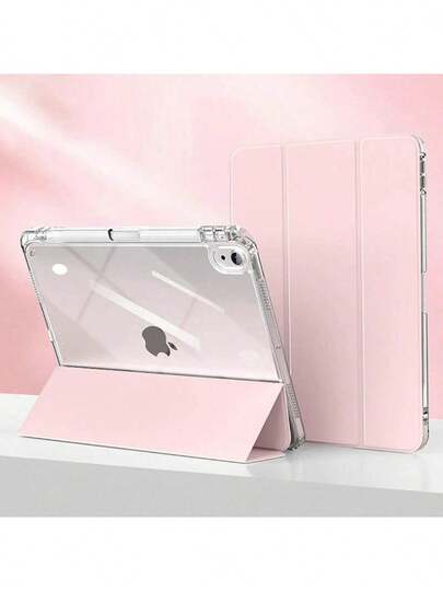 Capa 3 dobrar HD acrílica Para Tablet IPAD A16 10 geração 7 8 9 AIR 3 10.2 10.5 POL com slot para caneta