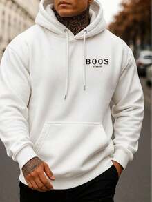 Men's Cold Weather Hoodie Warm Flannel Stylish Casual Fashion Printed B00S - 白色 - 查看 1