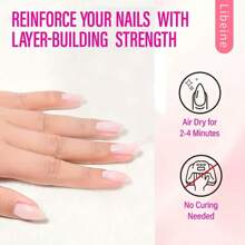 LIBEINE 10ml Natural Pink Nail Strengthener, Decorates Natural Nails, Natural Jelly Tone, Creates Shiny Healthy Nails