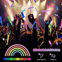 6/12/24/48pcs Fiber Optic Glow Sticks, LED Light Up Sticks, Glow Party Supplies, Glow Party Favors, Fiber Optic Lights, Neon Flashing Glow Sticks, Suitable For Neon Party Decor, Christmas - Colored Light - View 5