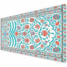 French KOKO Desk, Large Desk Pad Large Mouse Pad Cute Desk Accessories Home Office Essentials XL Desk Desk Pad Keyboard Mouse Desk Pads On Top Of Desks Computer Pink Floral Women Girls - 藍綠色地毯 - 查看 1