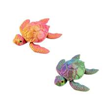 1/2 Pcs 3D Printed Sea Turtle Model Set - Tortoise Statue With Joint Mobility, Home Office Decor, Stress Relief, Executive Desk Animals, Festival Gifts