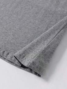 Camiseta Mujer Libros Impresa Primavera y Verano Casual Suelta Cuello Redondo Manga Corta - Gris - Ver 3