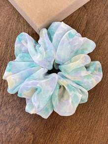 1pc Tie-Dye Fluffy Hair Scrunchies, Elegant Hair Scrunchies For Ponytail Hairstyle And Daily Gathering, Hair Ties, Scrunchy Hair Ties, Hair Bobbles