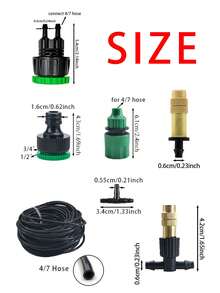 10M/20M/30M Multi-Functional Outdoor Misting System, Garden Cooling And Irrigation Kit With Brass Mist Nozzles And 1/4" Tubing, Suitable For Yard, Garden And Greenhouse Irrigation - Multicolor - View 3