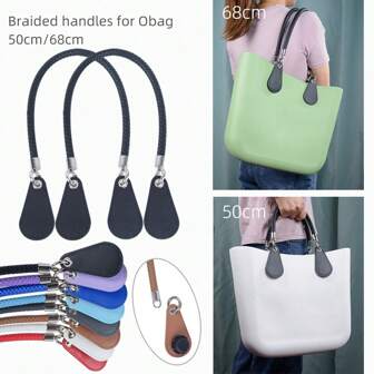 1 par de asas/correas trenzadas PU para bolso O, accesorios de bolso para mujer