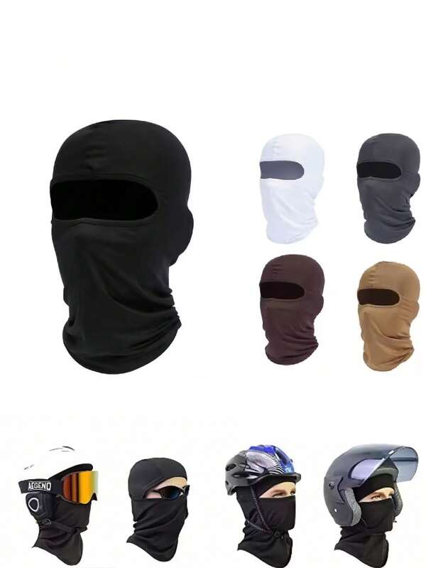 3pcs Unisex Plain Balaclava Ski Mask, Suitable For Daily Use, Outdoor Traveling, Hiking, Skiing, Cycling