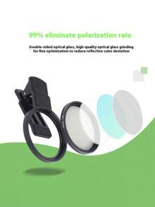67mm Clip-On CPL Polarizing Filter Kit For Smartphone Camera Lens, Ultra-Thin Multi-Coated Circular Polarizer Lens Filter, Clip-On Phone Filter