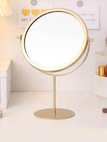 1 buc Oglindă de machiaj rotativă decorativă 1:2, Oglindă de vanitate metalică elegantă pentru biroul din cămin, Cadou pentru studente, Machiaj, Ieftin, Decor cameră, Vanitate, Călătorie, Dormitor, Accesorii machiaj, Oglindă, Oglindă de vanitate, Ieftin, Umplutură pentru șosete, Machiaj, Instrumente de machiaj, Lucruri ieftine, Cadouri, Cadouri pentru femei, Cadouri de Crăciun