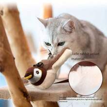 Jouets pour chats Oiseau battant des ailes (sans vol) Jouet interactif pour chaton avec activation tactile rechargeable par USB. Jouets d'exercice pour chat et petit chien. Jouet interactif pour chat en forme d'oiseau réaliste