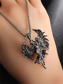 1 件新款复古哥特式魅魔天使吊坠项链，时尚朋克街头摇滚珠宝配饰派对和聚会礼物 - 時尚 - 查看 2