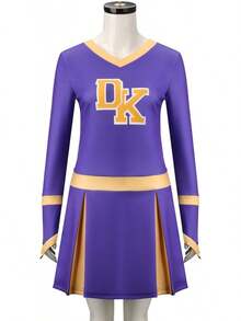 Women Cheerleading Costume Jennifer High School DK Cheer Leader Dress Outfit Uniform Halloween Cosplay Suit - 紫色 - 查看 11