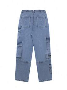 NVFelix 2025 New Women's Summer Y2K Cargo Jeans - Loose Straight-Leg Denim Pants With Multi-Pockets