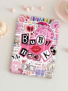 Burn Book 图案双面印刷 iPad 保护壳，兼容 iPad 第 10 代，支持横竖方向。适用于 iPad 第 9 代（10.2 英寸）、iPad 10.2 英寸、Galaxy Tab A8 10.5 英寸 2022 款，保护壳支持多角度显示，时尚保护壳，电影图案