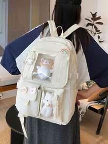 حقيبة ظهر كاواييمع إكسسوارات جذابة، حقيبة ايتا مضادة للسرقة للمراهقين، حقيبة ظهر مدرسية للفتيات والمراهقين وطلاب المدارس المتوسطة، حقيبة ظهر كيوت للأطفال، حقيبة ظهر للحاسوب المحمول