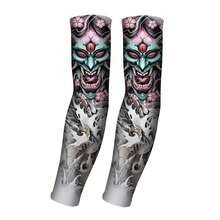 meetsunny 1 Cặp ống tay xăm hình độc đáo, thoáng khí, chống tia UV UPF 50+, dùng cho thể thao, nén nhẹ, phụ kiện cosplay hình rồng xương Nhật Bản. - Nhiều màu - Xem 12