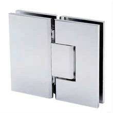 110x100cm Corner Frameless Shower Screen With Chrome Brackets, Brass Hinges & Square Knob Handle - Stylish Modern Bathroom Accessory