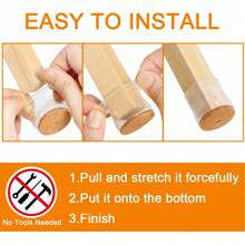 8/16pcs Chair Leg Protectors - Thick TPE Rubber, Transparent Stool Covers For Noise Reduction & Floor Protection, Upgraded Rubber Chair Leg Caps With Felt,Durable Furniture Feet Pads For Tables, Sofas & Coffee Tables(Round)