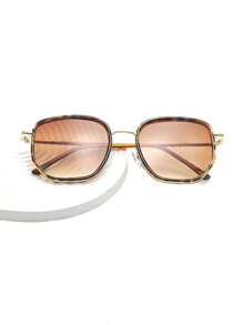 1 buc femei multicolor leopard cupru geometric ramă completă delicată vintage business casual femei la modă ochelari de vedere pentru ținută de birou, ținute de vacanță, ieșiri în familie, accesorii ținute de întâlniri formă pătrată nuanțe