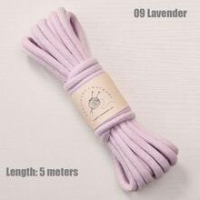带芯棉绳，6毫米 x 5米粗花边绳，用于壁挂、植物吊架、工艺品、礼品包装和婚礼装饰的扭纹花边棉绳，米色花边绳，圣诞工艺品