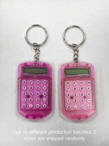 1 pieza Llavero con miniatura de calculadora de tapa abatible de moda y creativa, casual, regalo del Día de San Valentín, regalo para amigos (llave no incluida), accesorio de coche, adorno de bolso, escuela