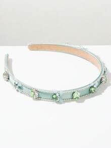 1pc Plain Fabric Cute Narrow Headband, Sparkling Rhinestone Bow Decor Sweet Summer Accessories For Women, Versatile & Fashionable For Daily Wear, Hair Band, Hair Hoop, Hair Accessories - Multicolor - View 9