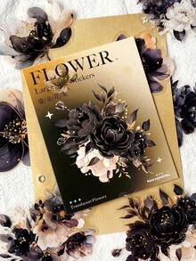 have a good day 10 件/包铝箔花主题装饰贴纸，适用于剪贴簿、复古创意贴纸艺术、DIY 工艺材料、礼物、个性化贴纸相册学校用品 - 藍色 - 查看 3