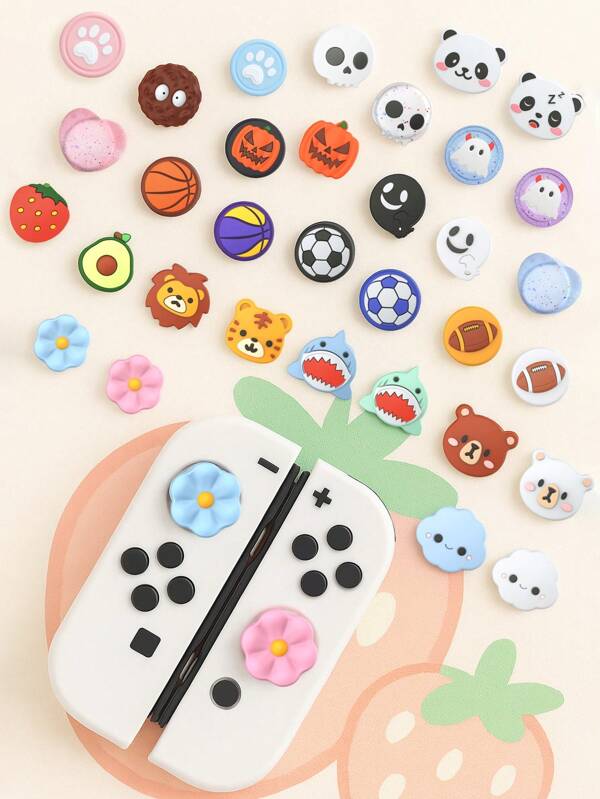 2 schattige siliconen joystick-coveraccessoires compatibel met Switch/OLED/Lite Joycon, Panda Switch OLED-knopkapje, antislip Joycon-handgreep, toetskapje, siliconen beschermhoesje, Ns-accessoires, hoogwaardige duimgrepen - gemakkelijk aan te passen, beter spelen