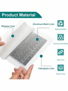 Drywall Repair Kit For Large Holes, 2/4/6/8 Inch Dry Wall Patch Kits For Erase A Small Nail Hole, Plaster Wall Patching Self Adhesive Aluminum Mesh With Scraper And Sandpaper