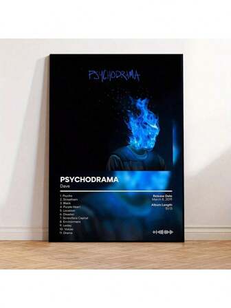 FajerminArt لوحات حائط فنية ذات إطار اختياري للغلاف الألبوم الموسيقي "سيكودراما لديف"، ديكور هيب هوب قديم للمعيشة والنوم والمكتب - طباعة فنية حائطية إبداعية، فكرة هدية مثالية