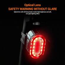 1pc Mountain Bike Front And Rear LED Lights, Type-C Rechargeable, Handlebar Mounted, High Brightness, Suitable For Night Riding - Multicolor - View 7