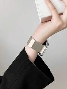 Daily Fashion Temperament, Business Style, Niche Breathable Stainless Steel Milan Metal Strap, Suitable For Hua Wei Watch Fit4/Fit3 Models, Magnetic Suction, Quick Release Buckle Design, NFC Version Available, High-End Temperament Wristband, Intelligent Sports Couple Wristband, Men's And Women's Watch Chains