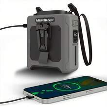 1 件 4 英寸便携式腰夹风扇户外照明运动风扇 6000mAh 可充电电池 40 小时工作时间可用作应急移动电源腰部便携式长效 USB 充电风扇多功能风扇跑步锻炼使用（橙色/军绿色/灰色） - 彩色 - 查看 6